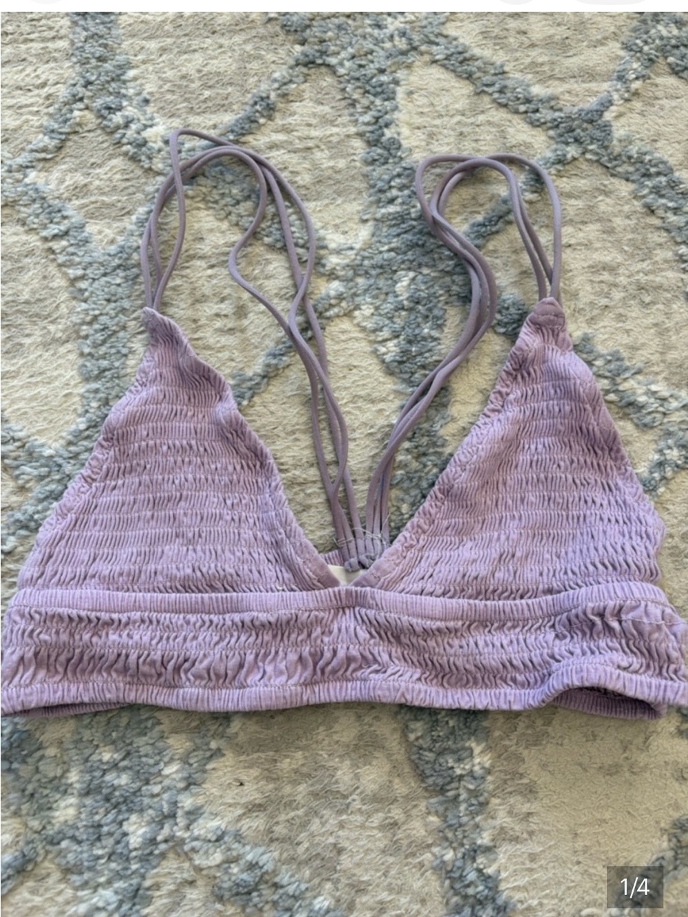 3 for $14 workhall Lavender Smocked Bralette size small